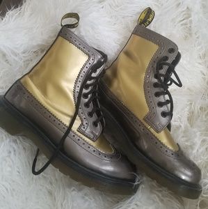 DISCONTINUED Gold and Pewter Doc Martens (US 6)